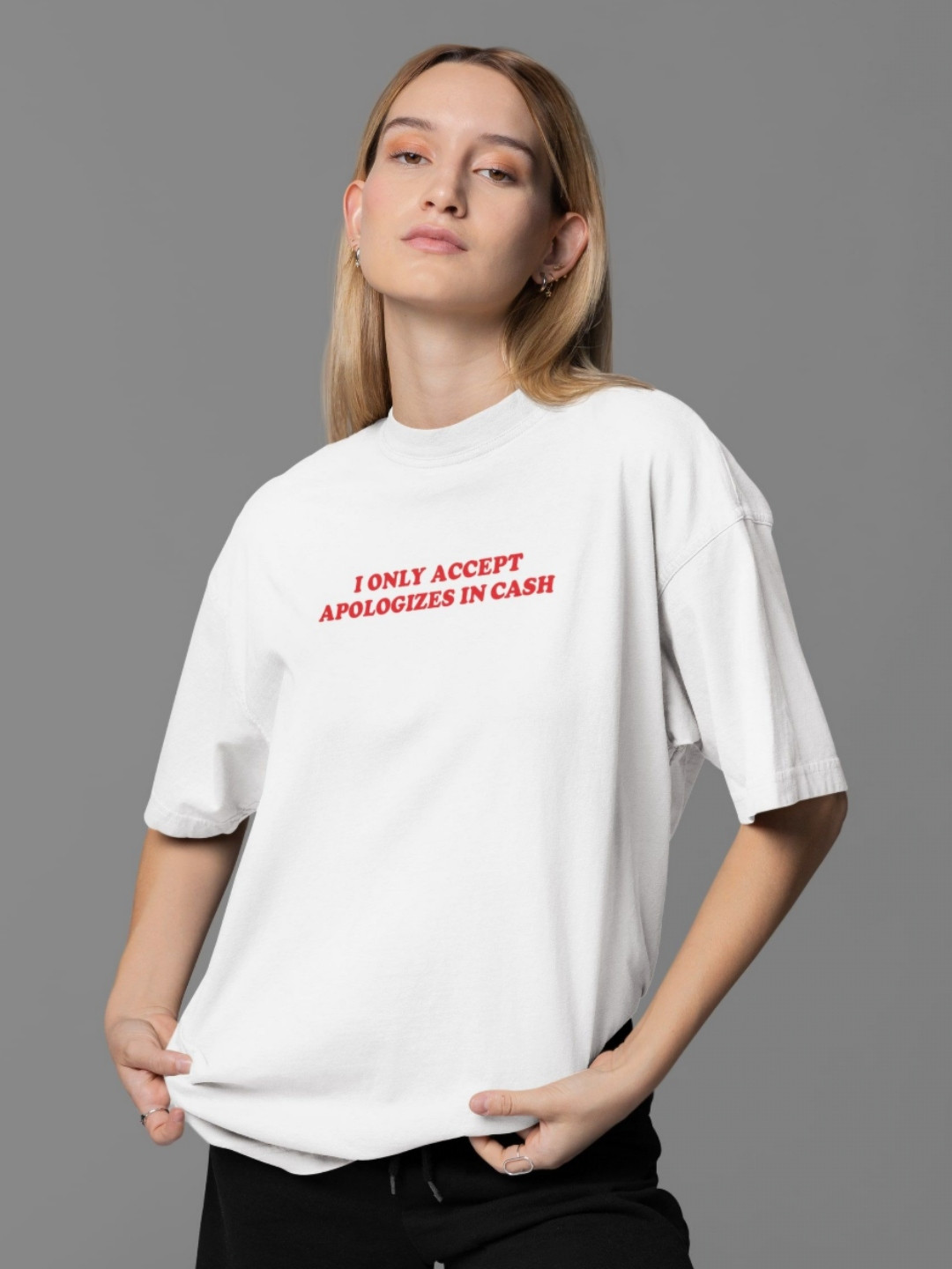 Art By Ritik Unisex Apologies In Case Oversized T-shirt