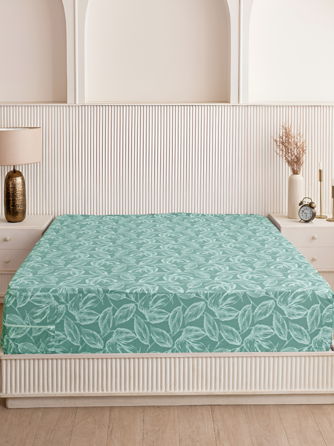 HOMEMONDE White Cotton Dust Mite Barrier Mattress Protector