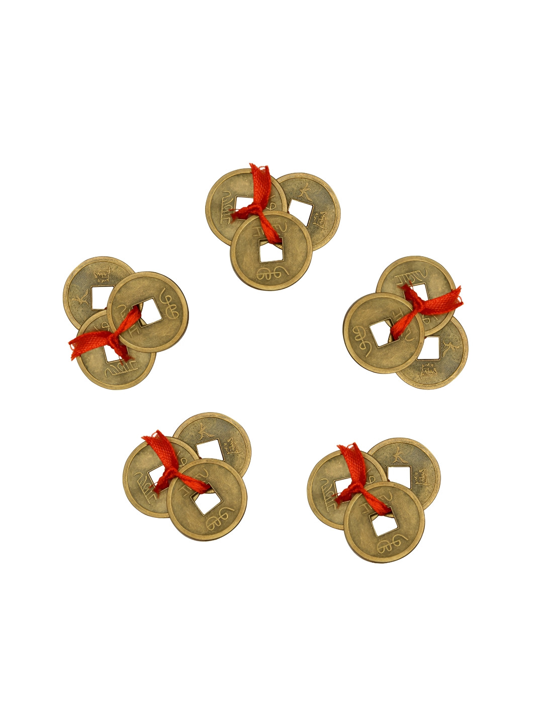 VASTU ART Set Of 15 Brown Fengshui Lucky Coins Wealth Showpiece