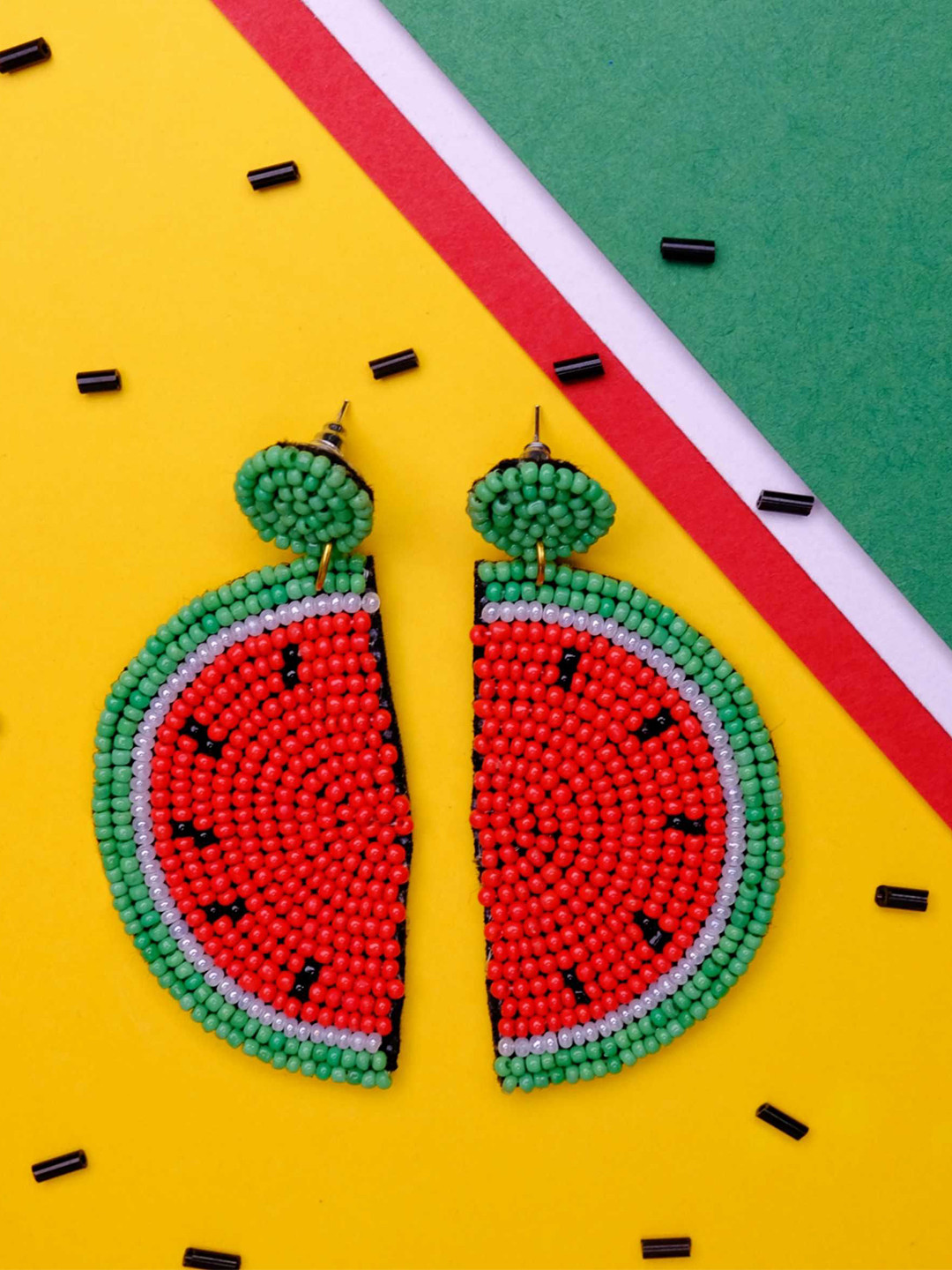 Abeo Artificial Beaded Quirky Shaped Drop Earrings