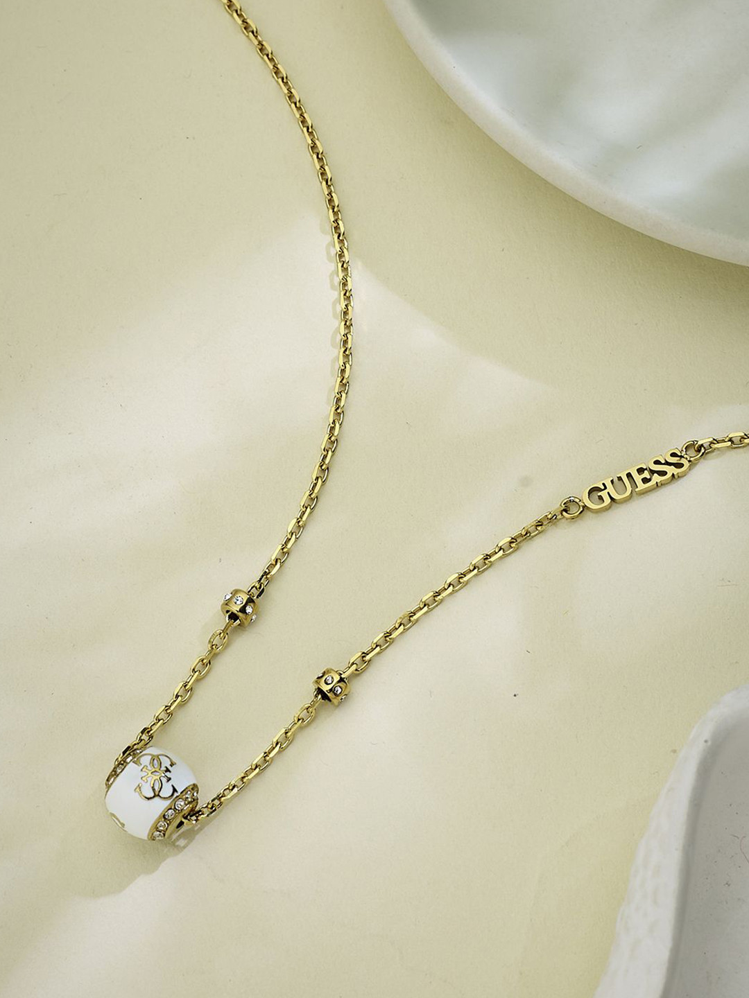 GUESS Women 4G Loop Gold-Plated Stainless Steel Necklace