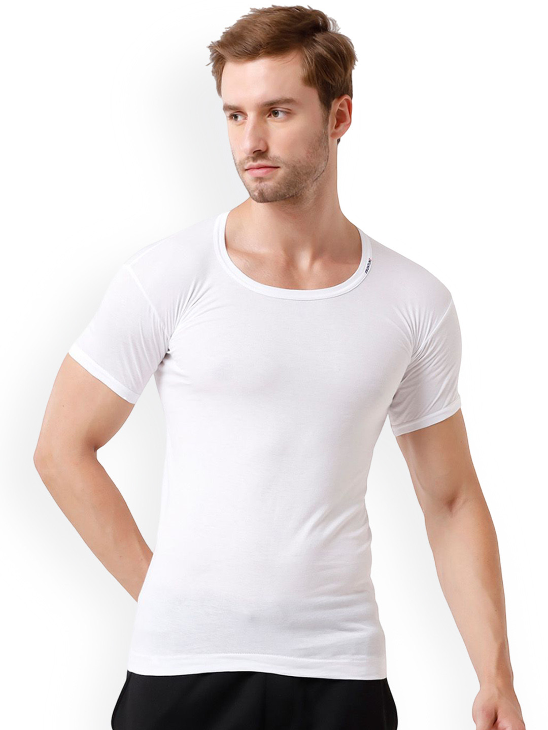 Rupa Frontline Pack Of 10 Half Sleeve Pure Cotton Vest Frontline--White-Vest-RNS-10