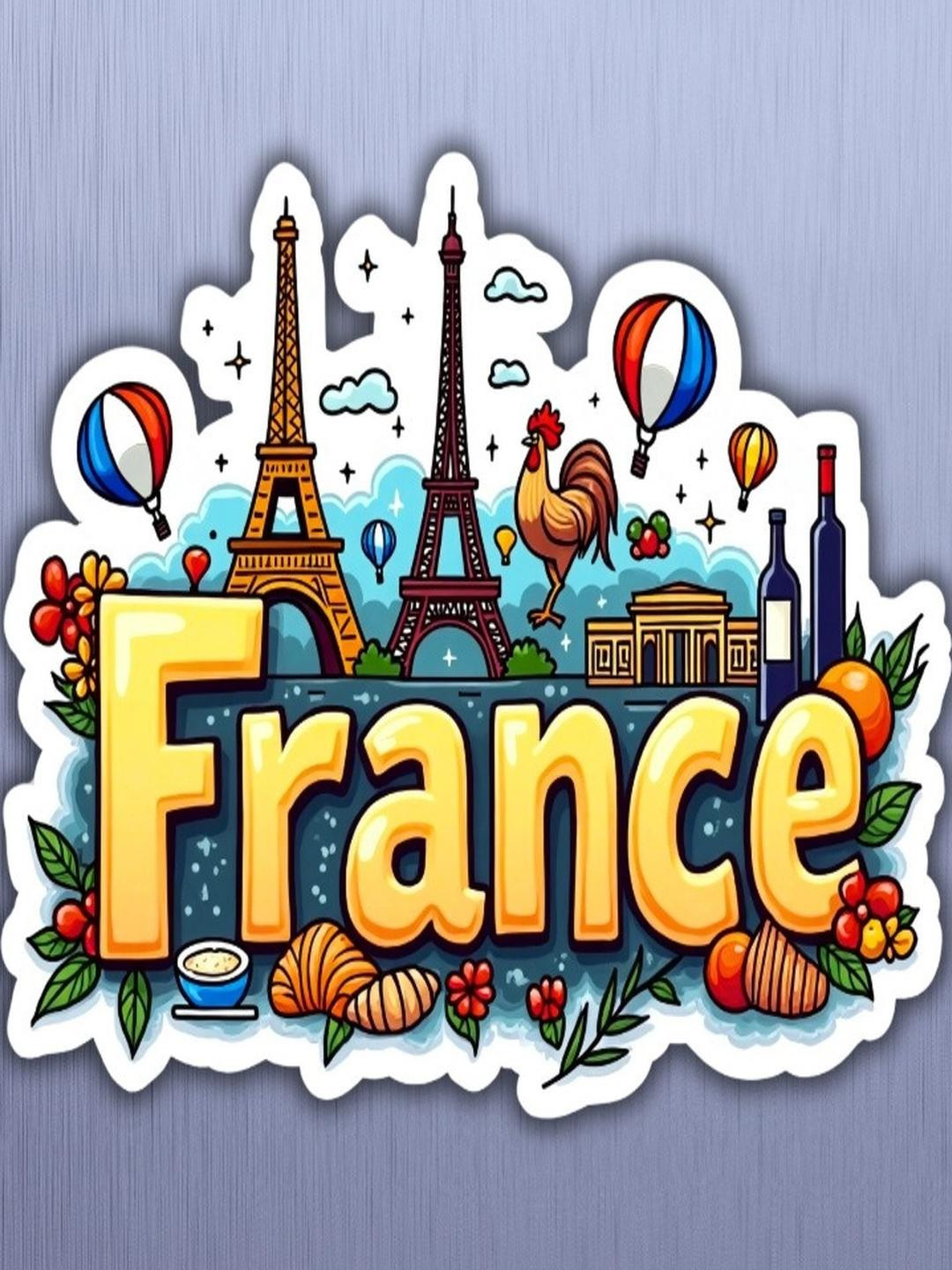 France Country Theme Souvenir Wooden Refrigerator Stylish Fridge Magnet