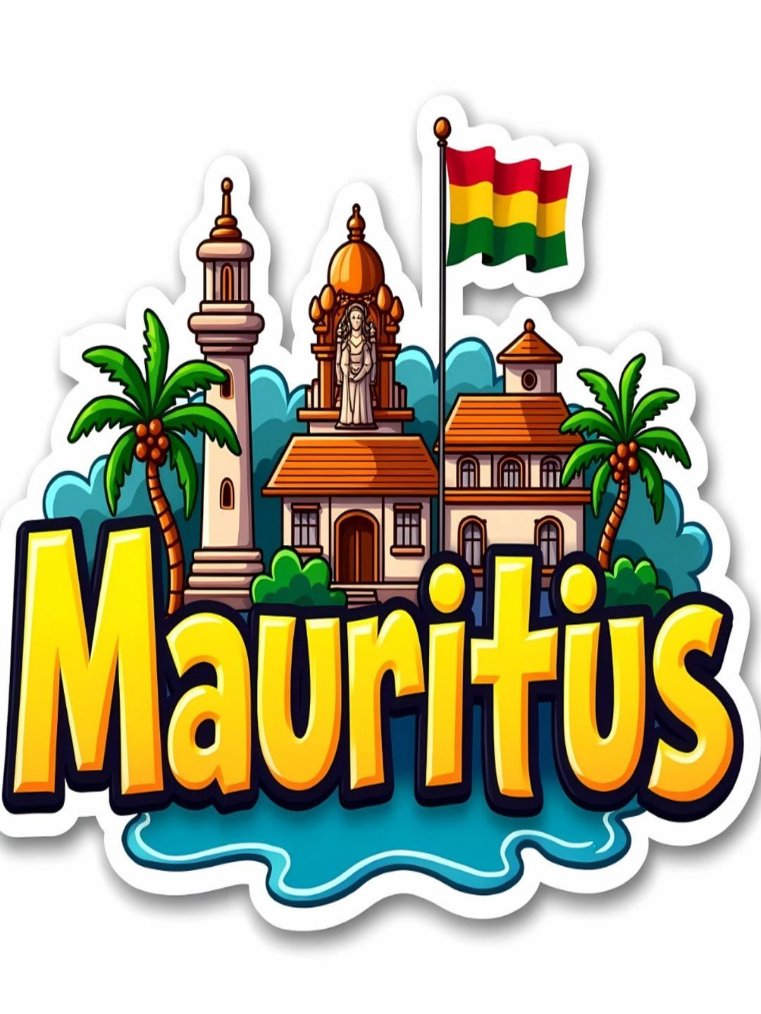 Mauritius Country Theme Souvenir Wooden Refrigerator Stylish Fridge Magnet