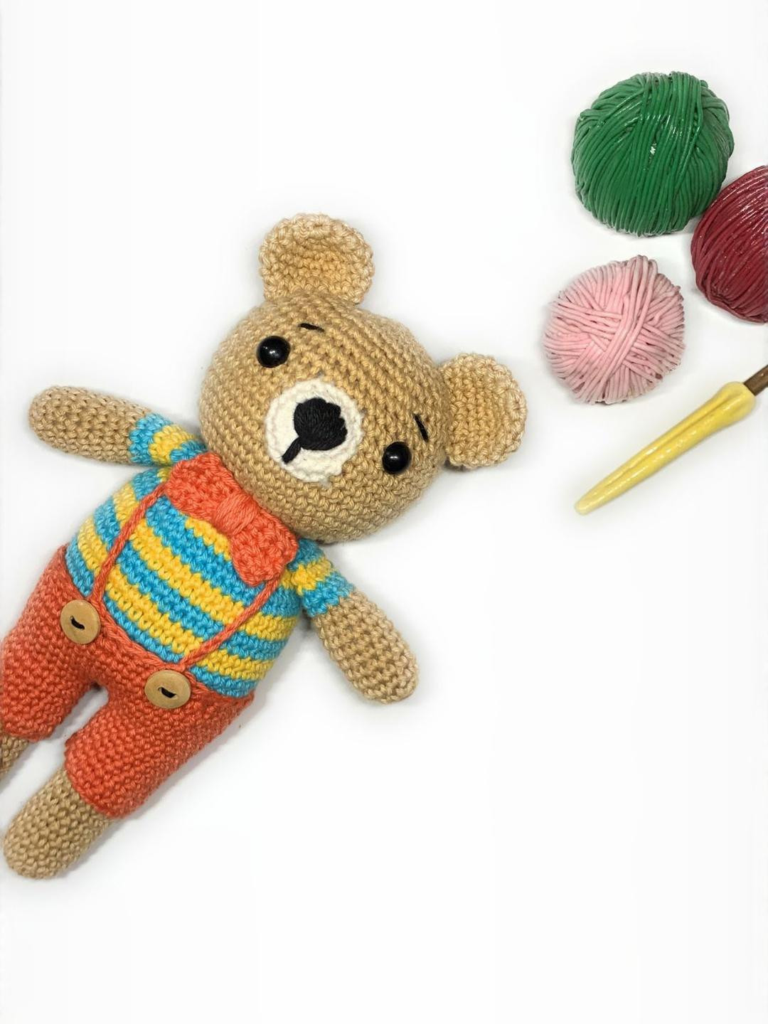 My Yarnery Handmade Crochet Cotton Soft Teddy Bear Soft Toy