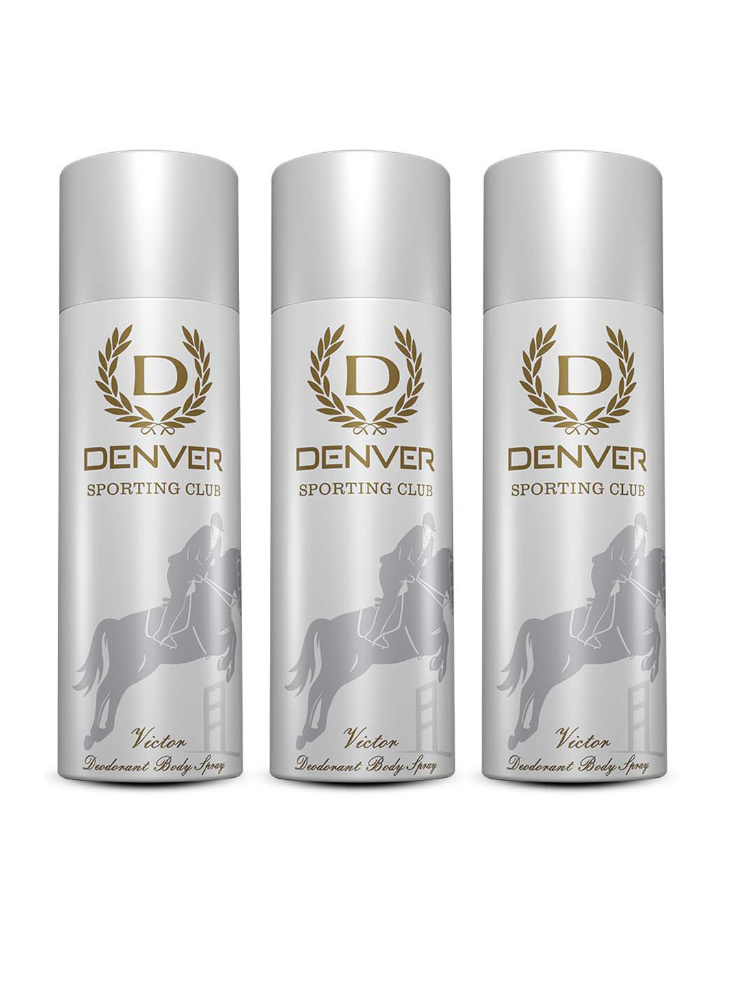 Denver Men Set of 3 Sporting Club Victor Deodorant Body Spray - 200ml each