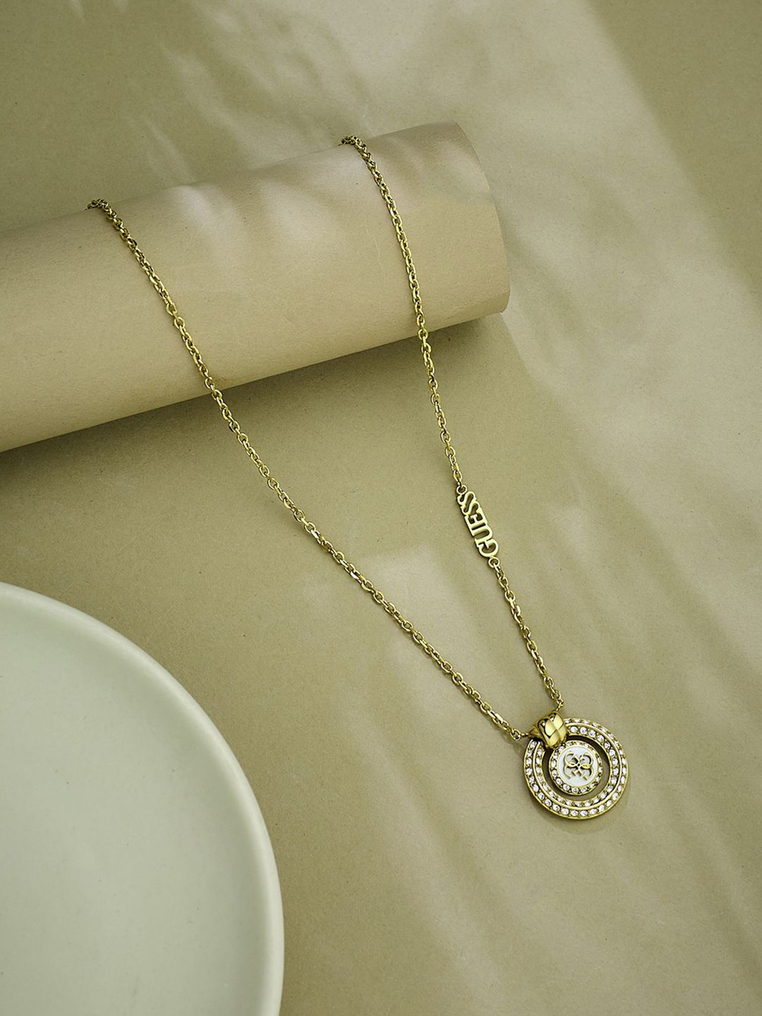 GUESS Women Knot You Gold-Plated Stainless Steel Necklace
