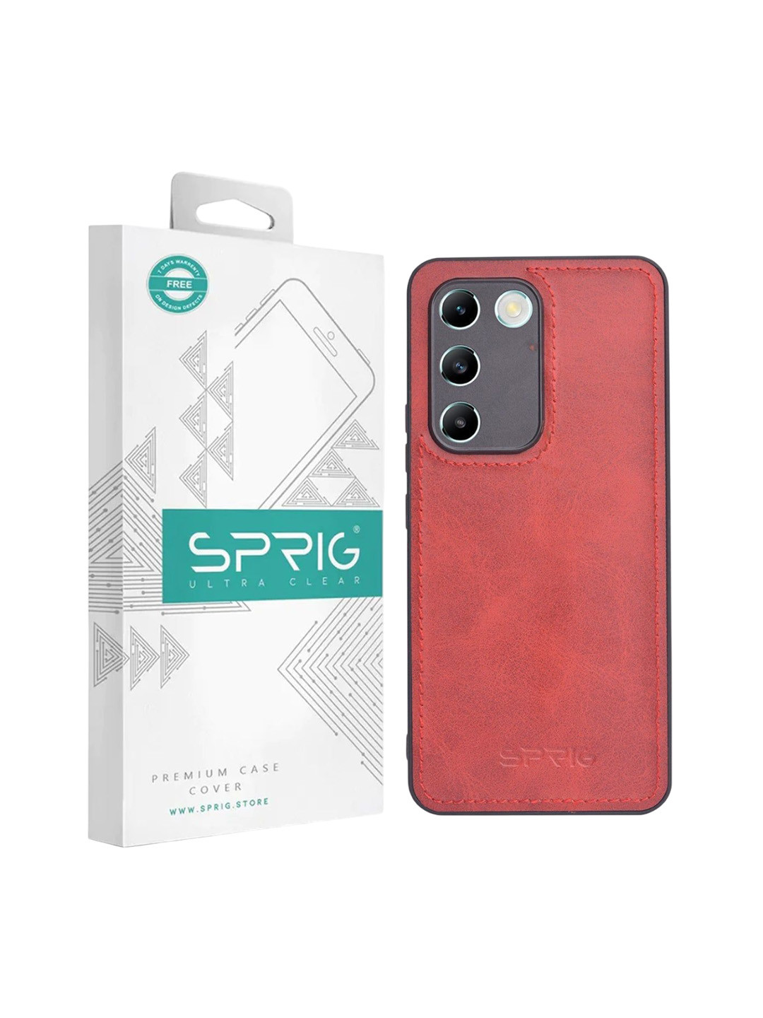 SPRIG Vivo Y200e Leather Matte Back Cover