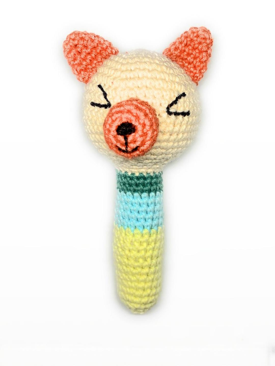 My Yarnery Fox Crochet Soft Cotton Rattle Toy