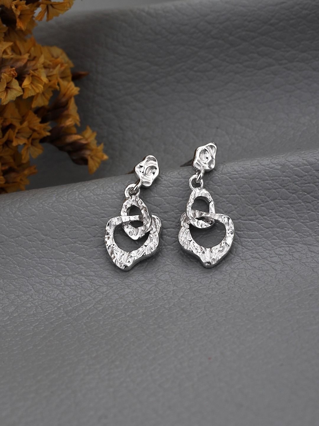 VANBELLE 925 Sterling Silver Rhodium Plated Abstract Drop Earring