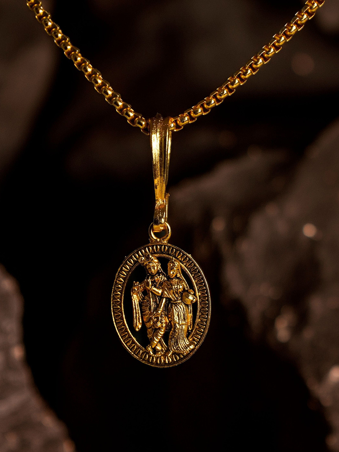 Japam Krishan Radha Oval Shape Pendant With Chain