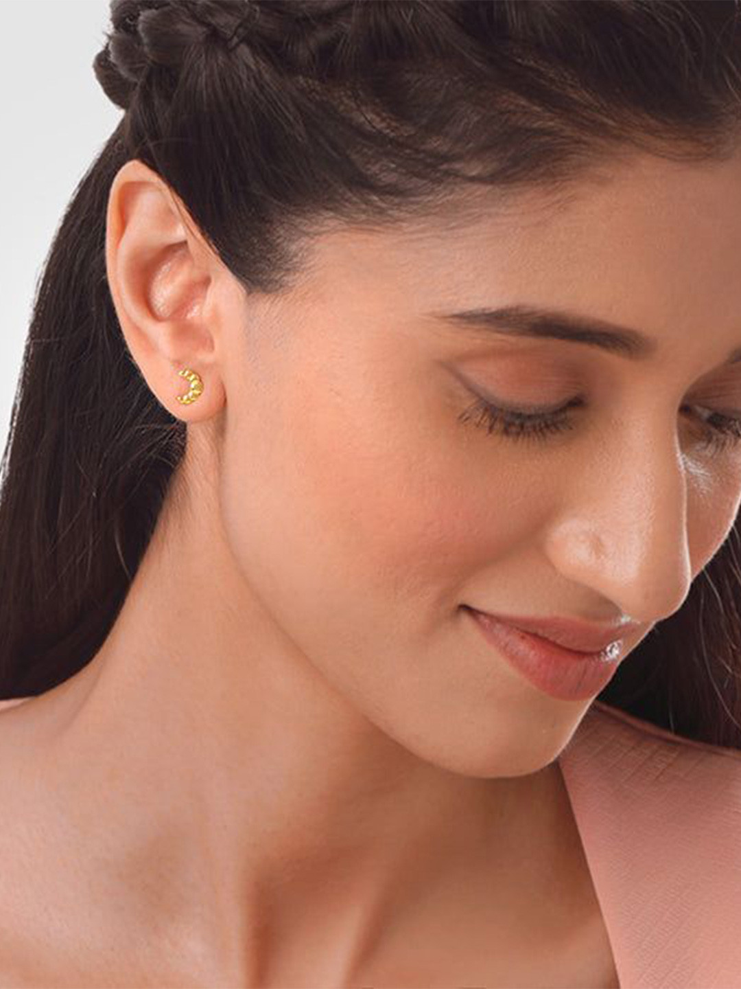 GIVA 925 Silver Gold-Plated Contemporary Crab Piercing Studs Earrings