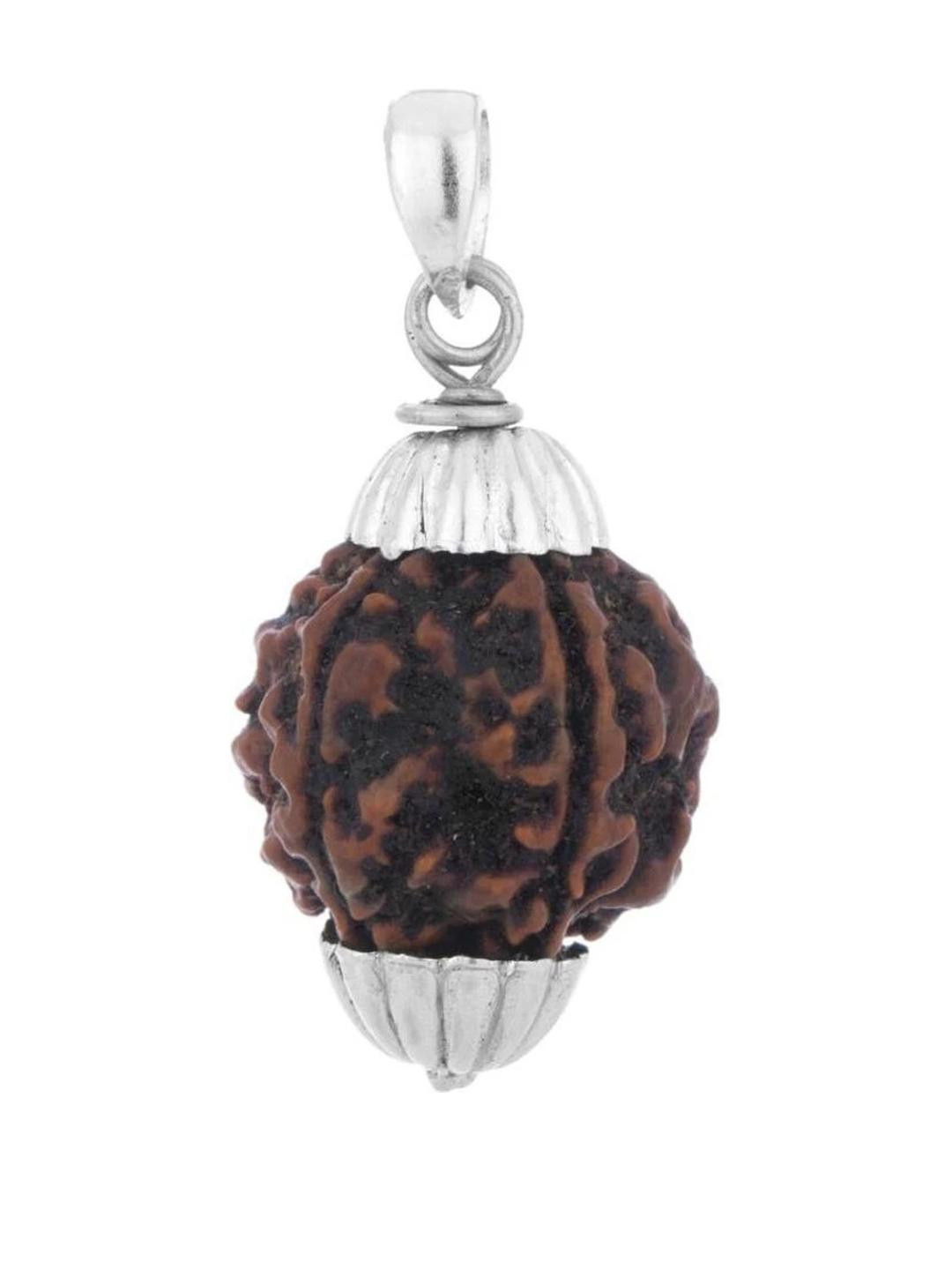 Divine souvenirs Unisex Brown Natural Rudraksha Spiritual Pendant