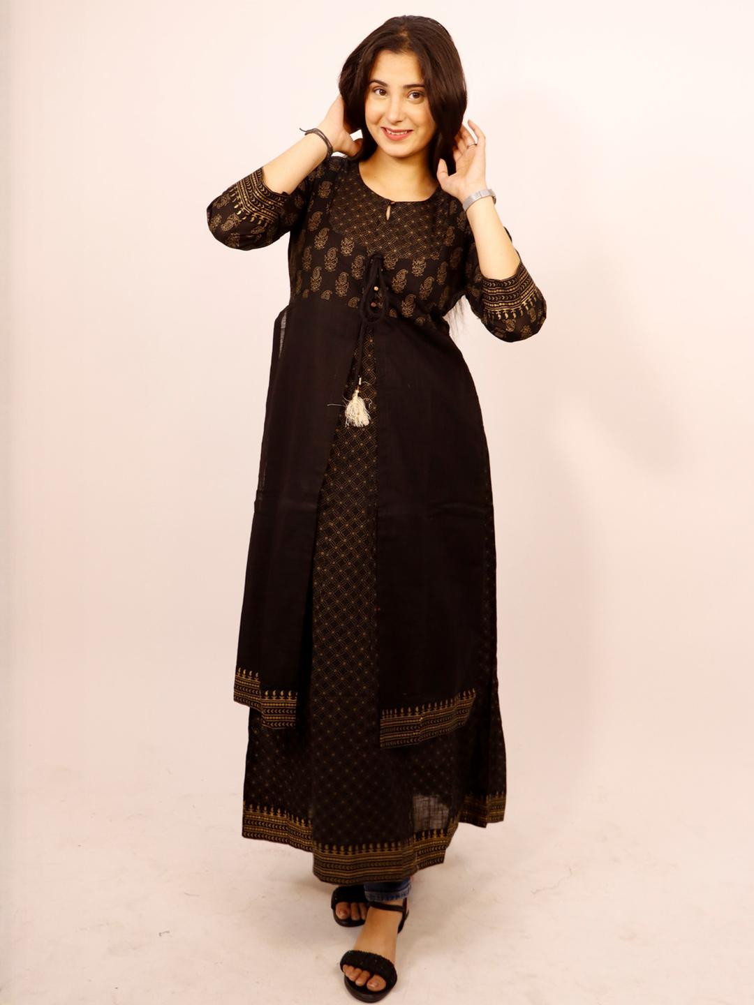 MODFUSE Women Black Kurtis