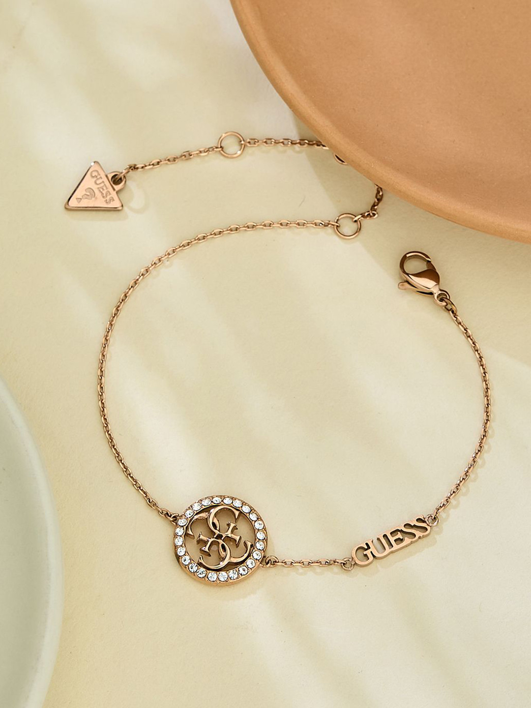 Guess Women Life In 4G Gold-Plated Stainless Steel Bracelet