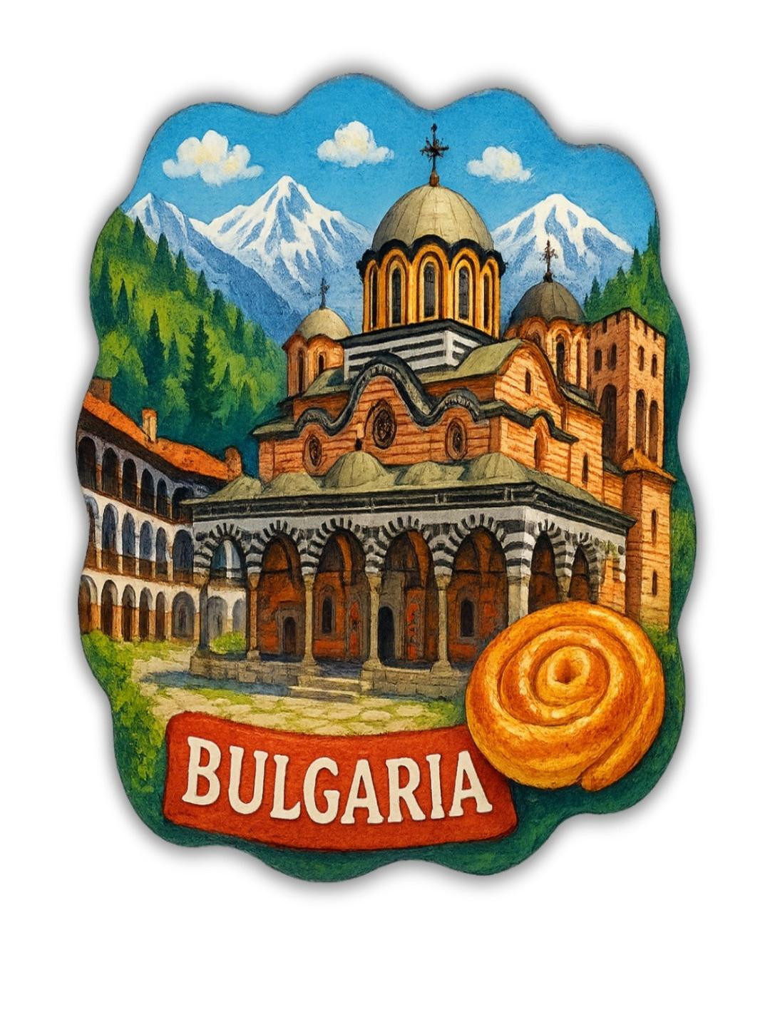 Bulgaria Country Theme Souvenir Wooden Refrigerator Stylish Fridge Magnet