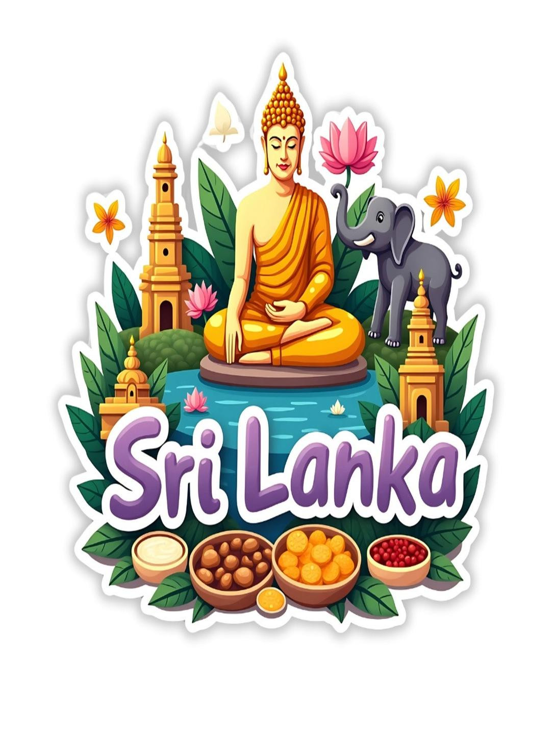 Sri Lanka Country Theme Souvenir Wooden Refrigerator Stylish Fridge Magnet