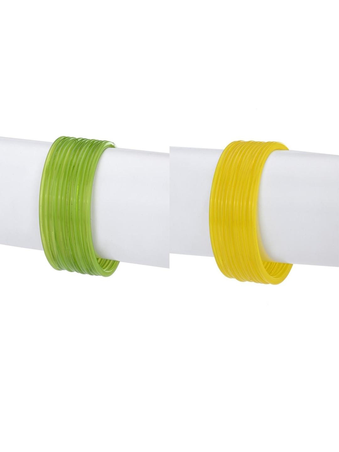 SOMIL Women Green & Yellow Pack Of 24 Alloy Bangles