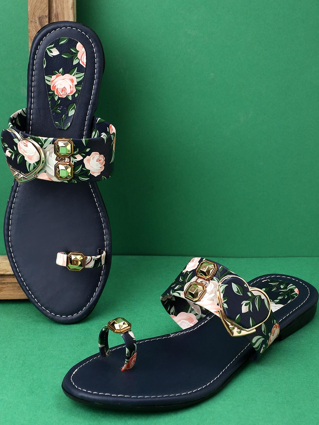 LEEMON Women Navy Blue Sandals