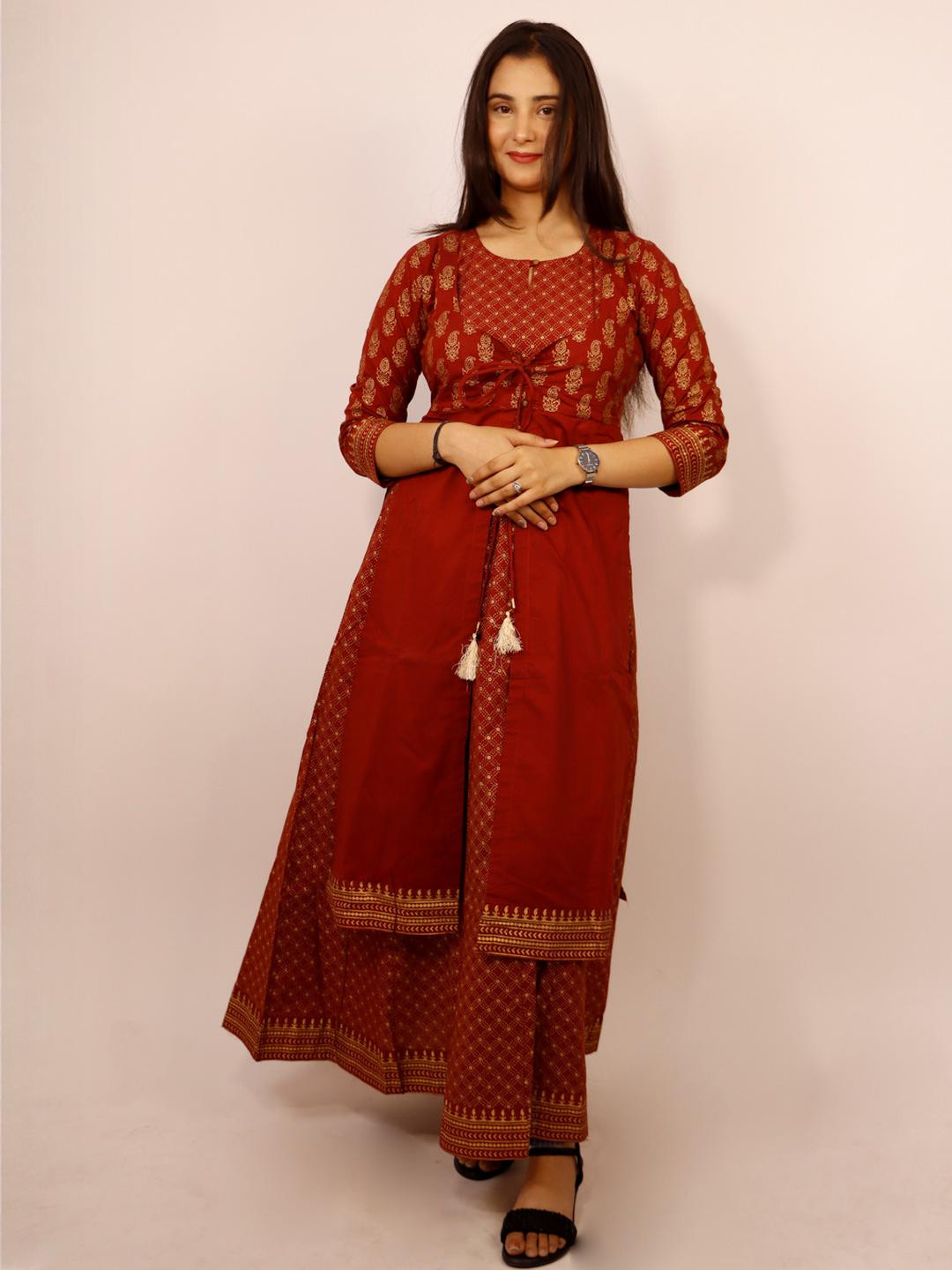 MODFUSE Women Maroon Kurtis