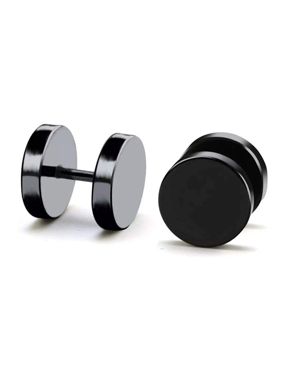 Teeragaj Unisex Stainless Steel Double Sided Circular Shaped Studs