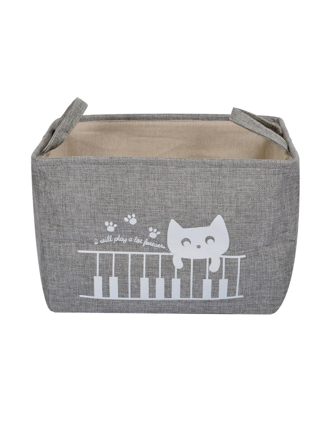 4square Grey Printed Foldable Laundry Bag