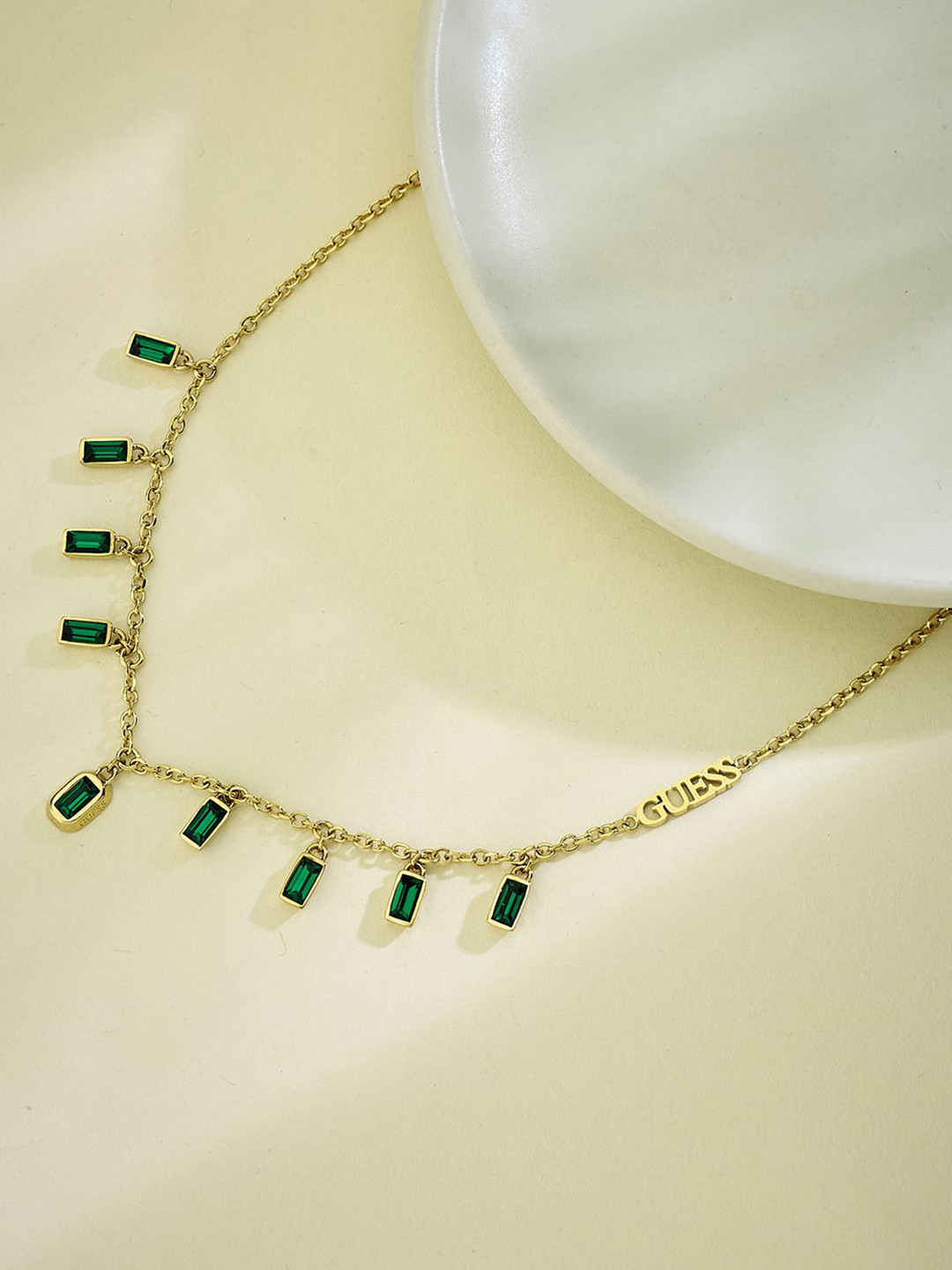 GUESS Women Hashtag Gold-Plated Stainless Steel Necklace