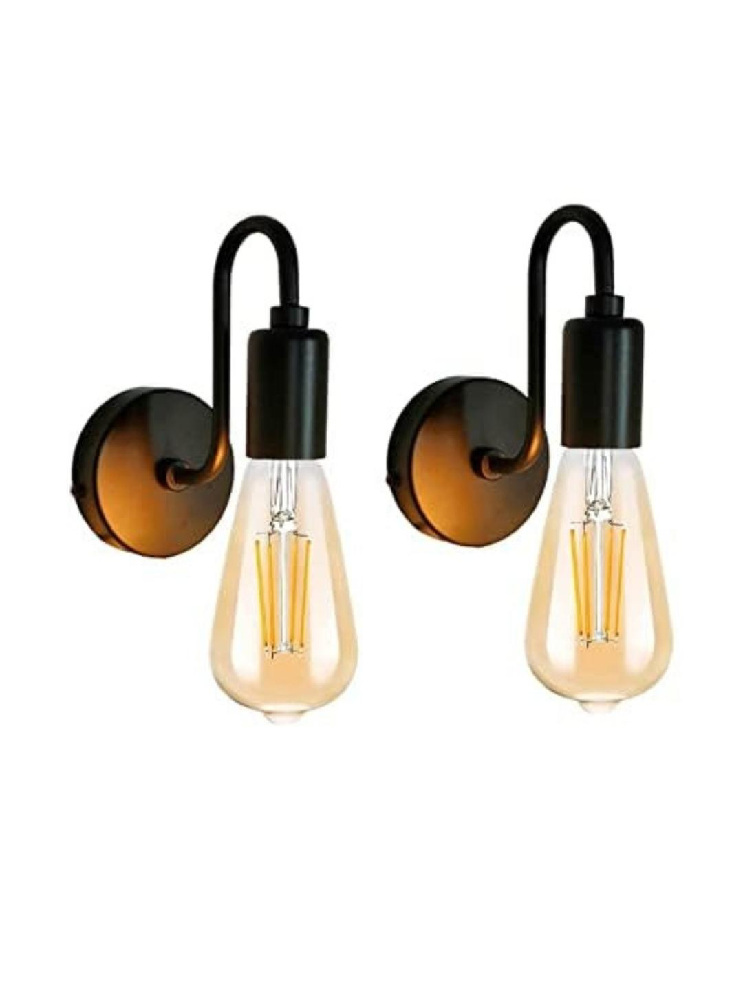 HomesElite Pack Of 2 Black Metal Cylinder Shaped Wall Lamp