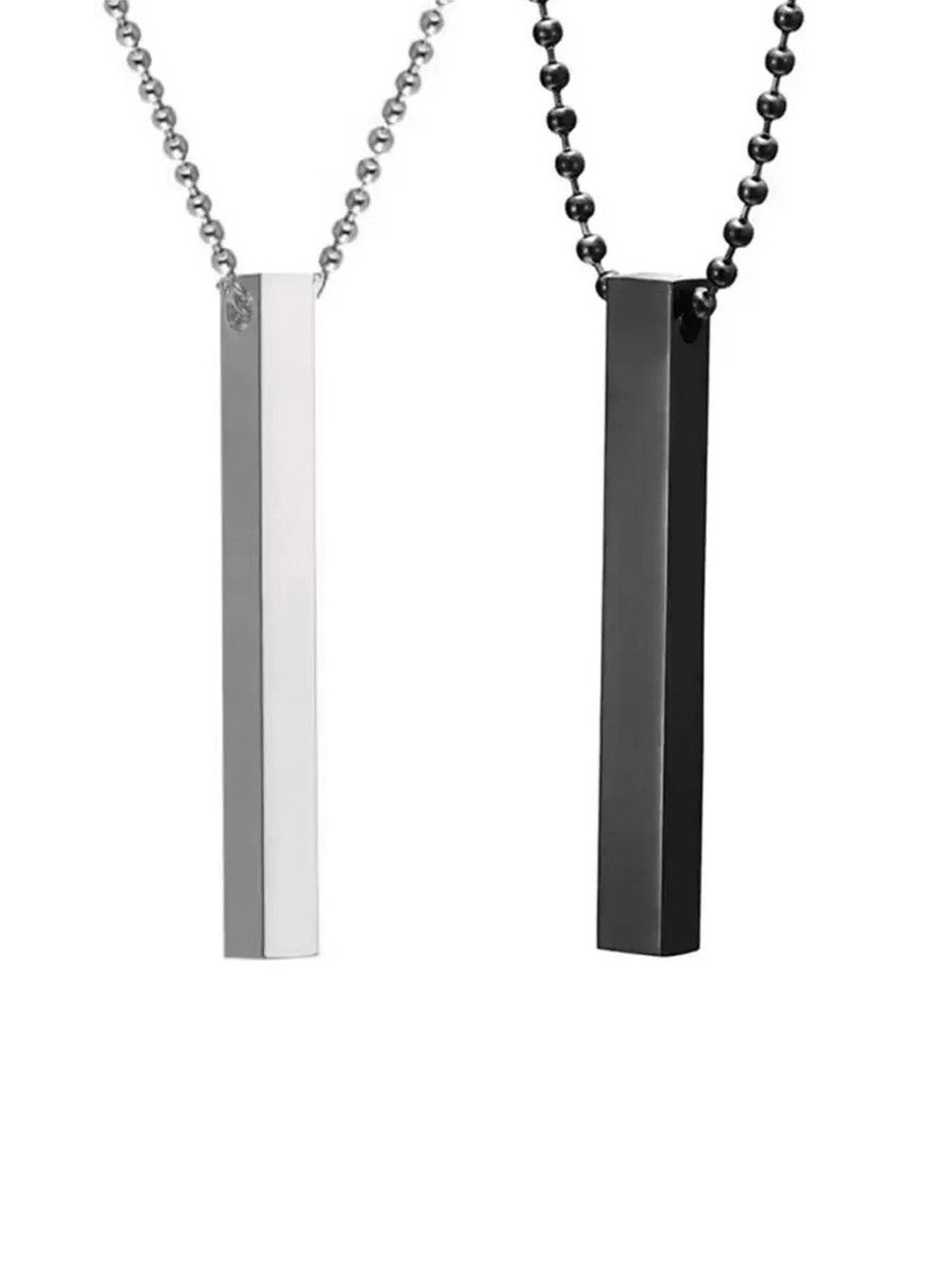 Teeragaj Unisex 2-Pcs Stainless Steel Pendant With Chain