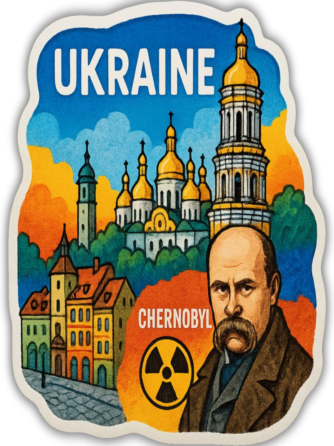 Ukraine Country Theme Souvenir Wooden Refrigerator Stylish Fridge Magnet