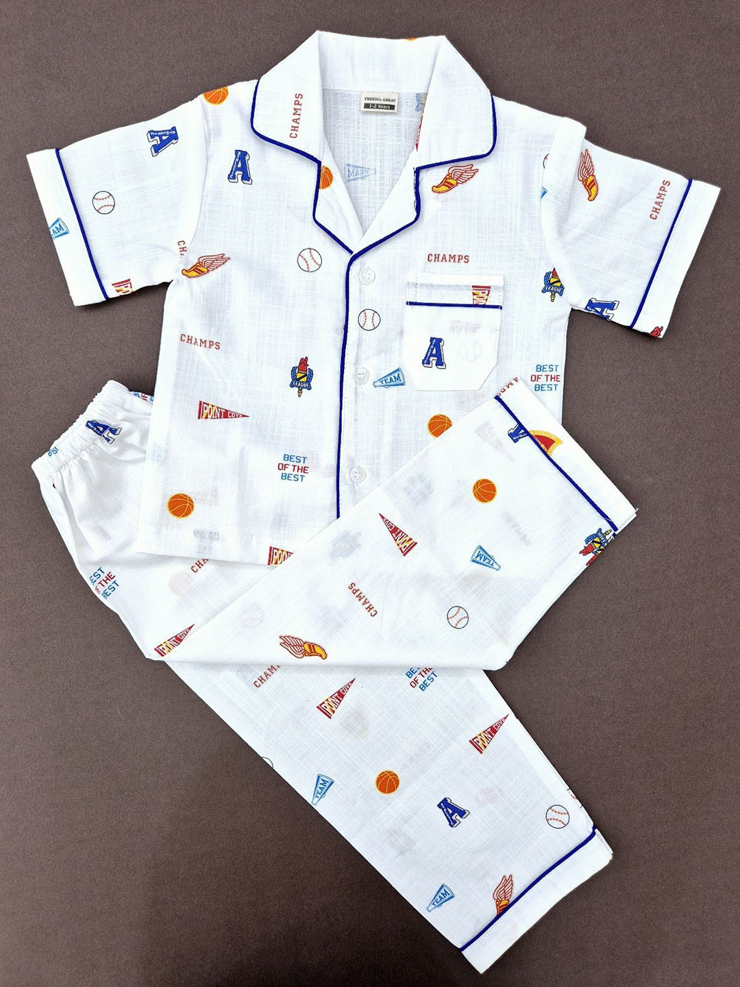 Freesia Array Kids Graphic Pure Cotton Printed Night suit