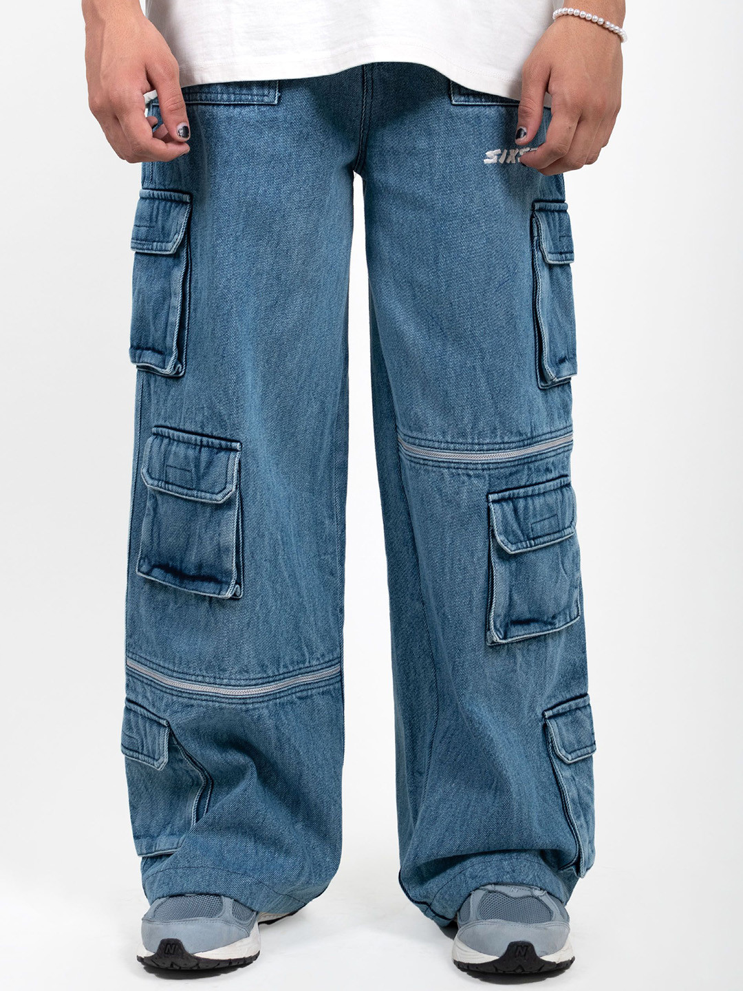 SIX5SIX Unisex Baggy Fit Mid-Rise Jeans