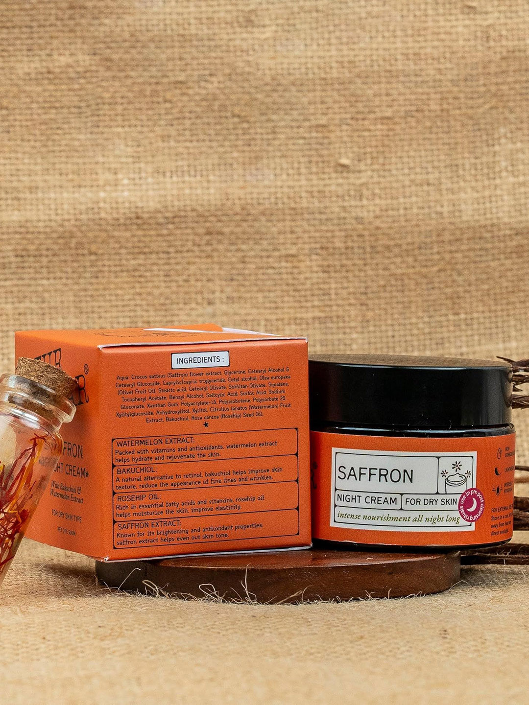 The Bare Bar Saffron Night Cream With Watermelon Extract - 50 g