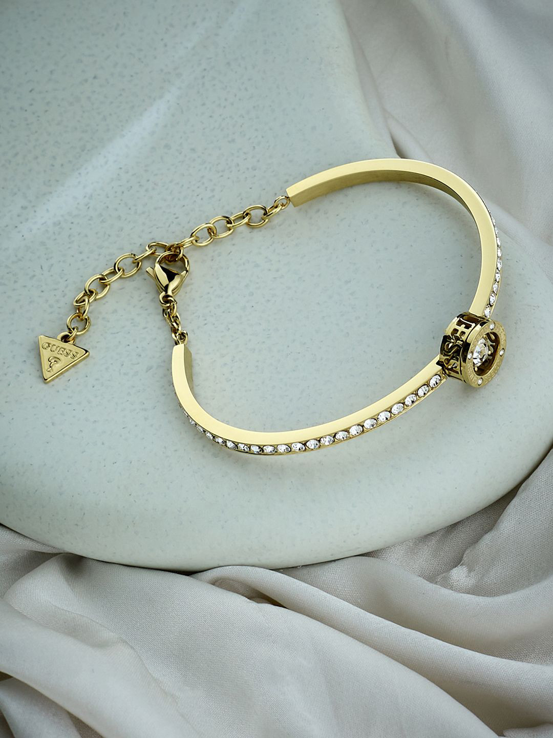 Women Solitaire Gold-Plated Stainless Steel Bracelet