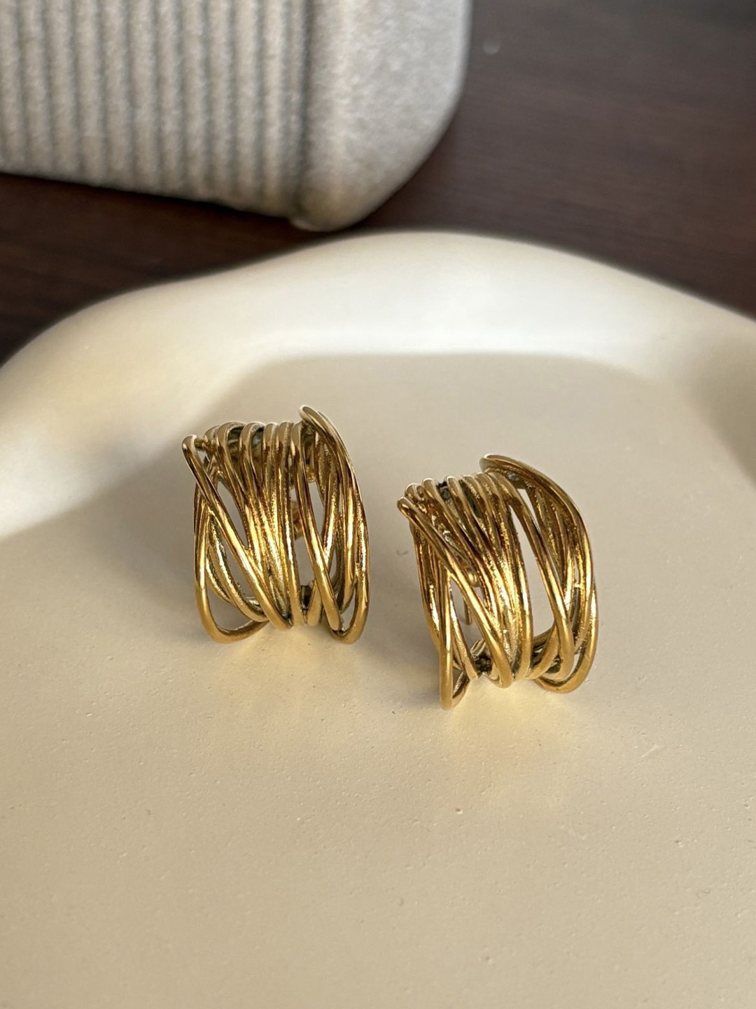 Amossh Sunshine 18k Gold Plated Waterproof Earrings