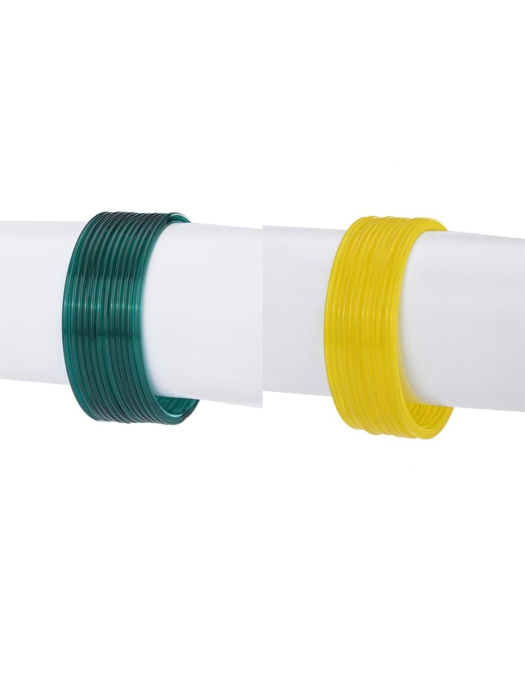 SOMIL Women Green & Yellow Pack Of 24 Alloy Bangles