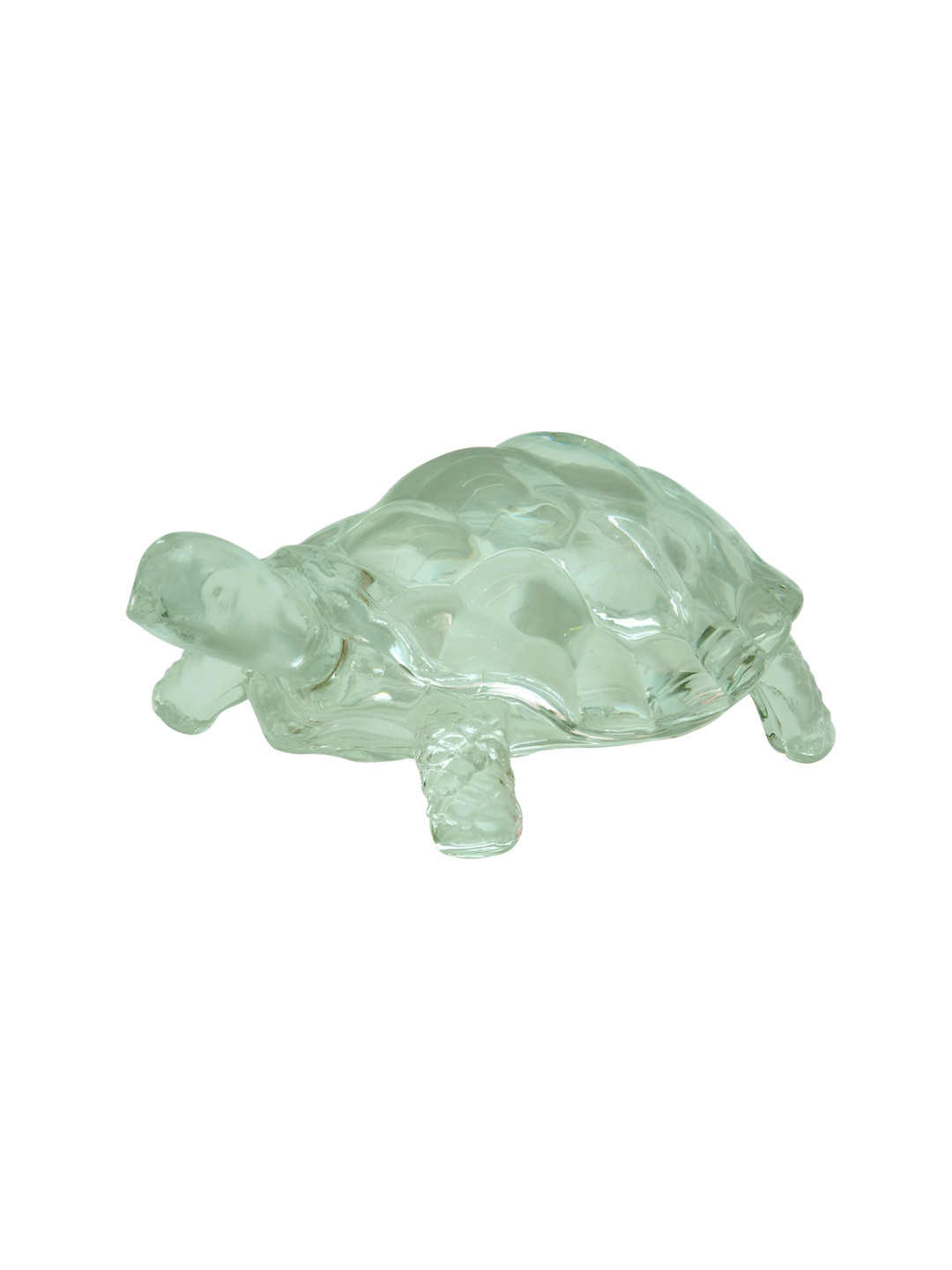 VASTU ART White Crystal Small Tortoise Glass Vastu Showpiece