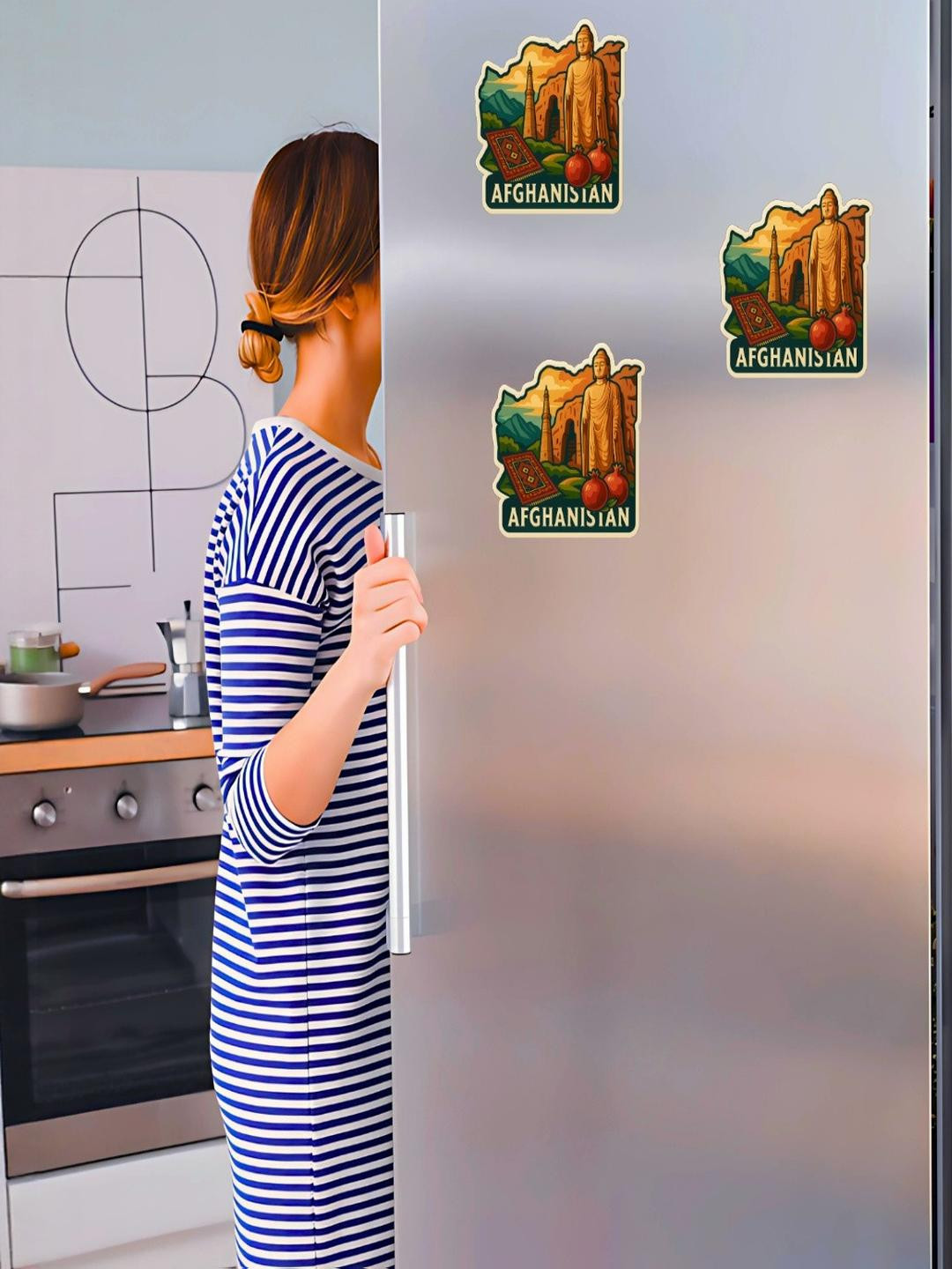 Afghanistan Country Theme Souvenir Wooden Refrigerator Stylish Fridge Magnet