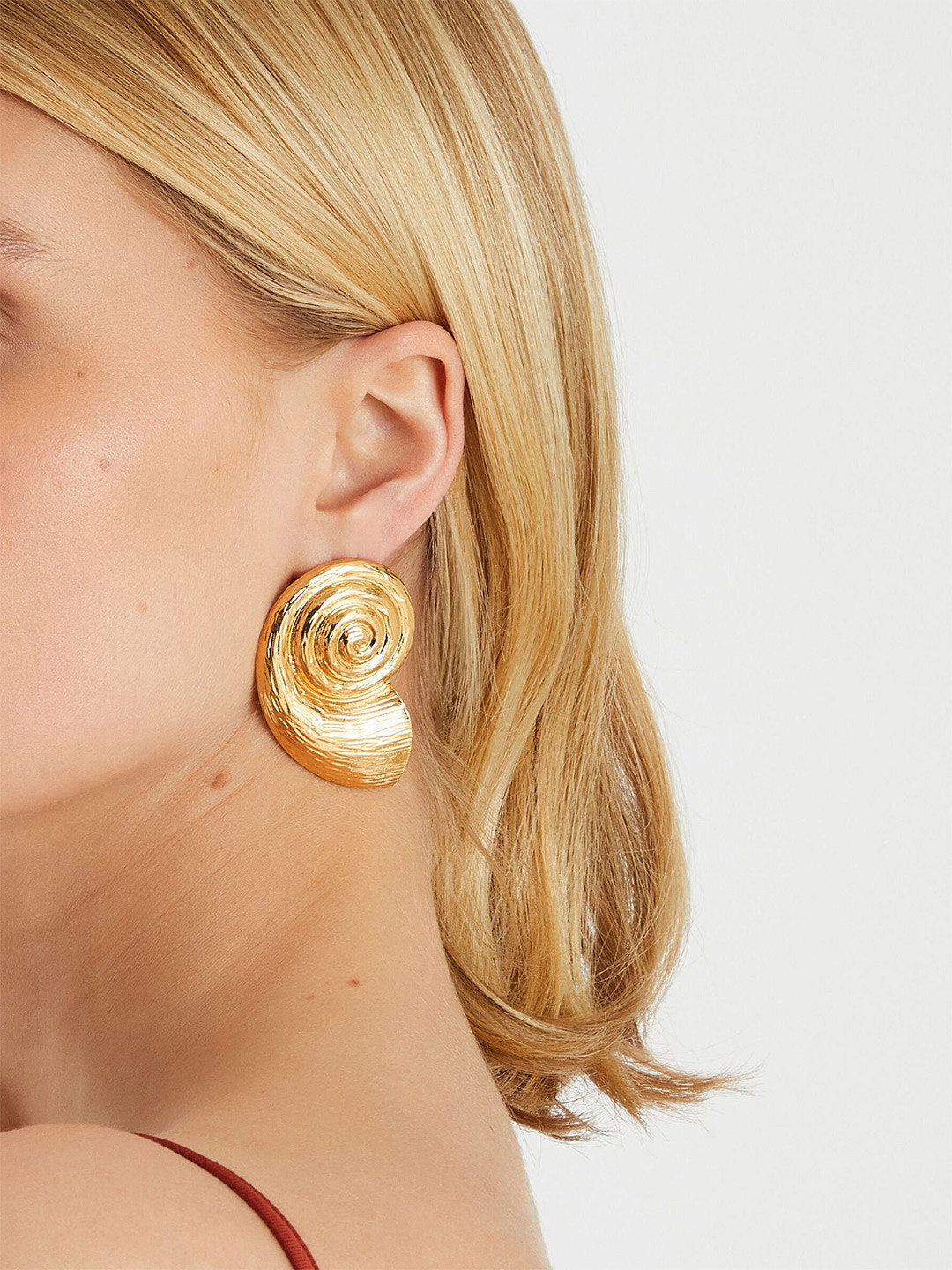 Accessorize London Gold Statement Swirl Contemporary Studs