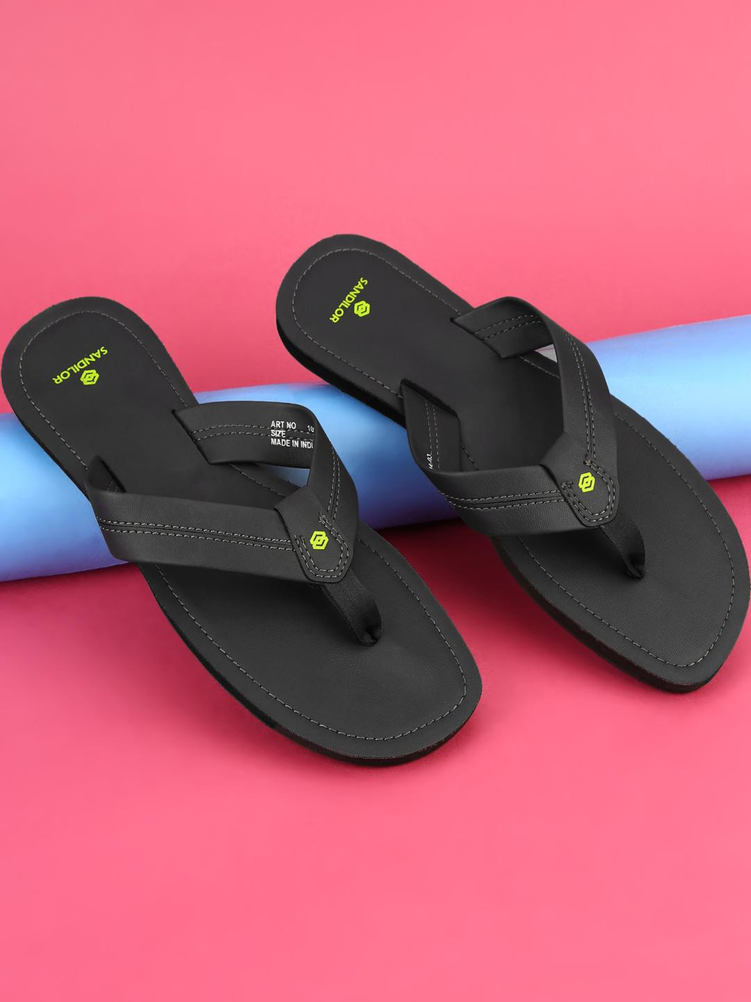 sandilor Grey PU Flip Flops