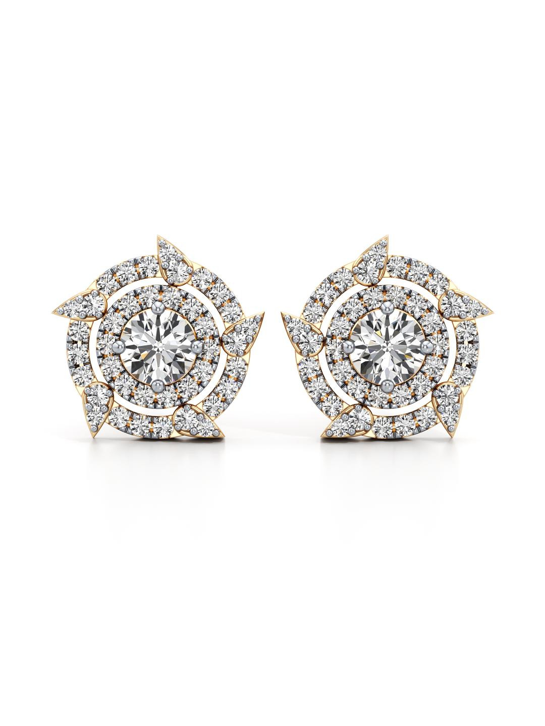 Wondr Diamonds 14KT Detachable Solitaire Duo Circled Diamond Earrings