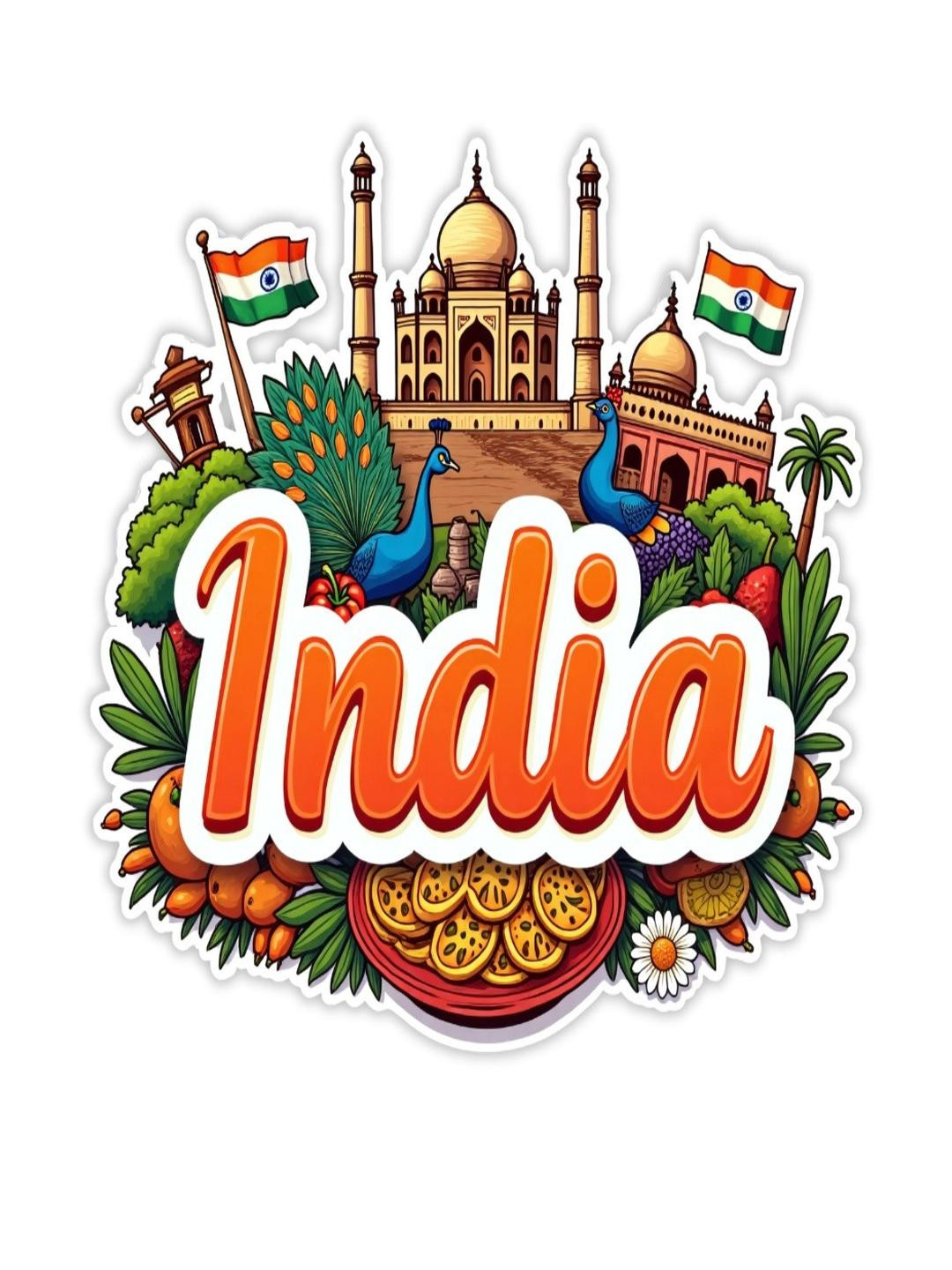 GIFTSHALA India Country Theme Souvenir Wooden Refrigerator Stylish Fridge Magnet