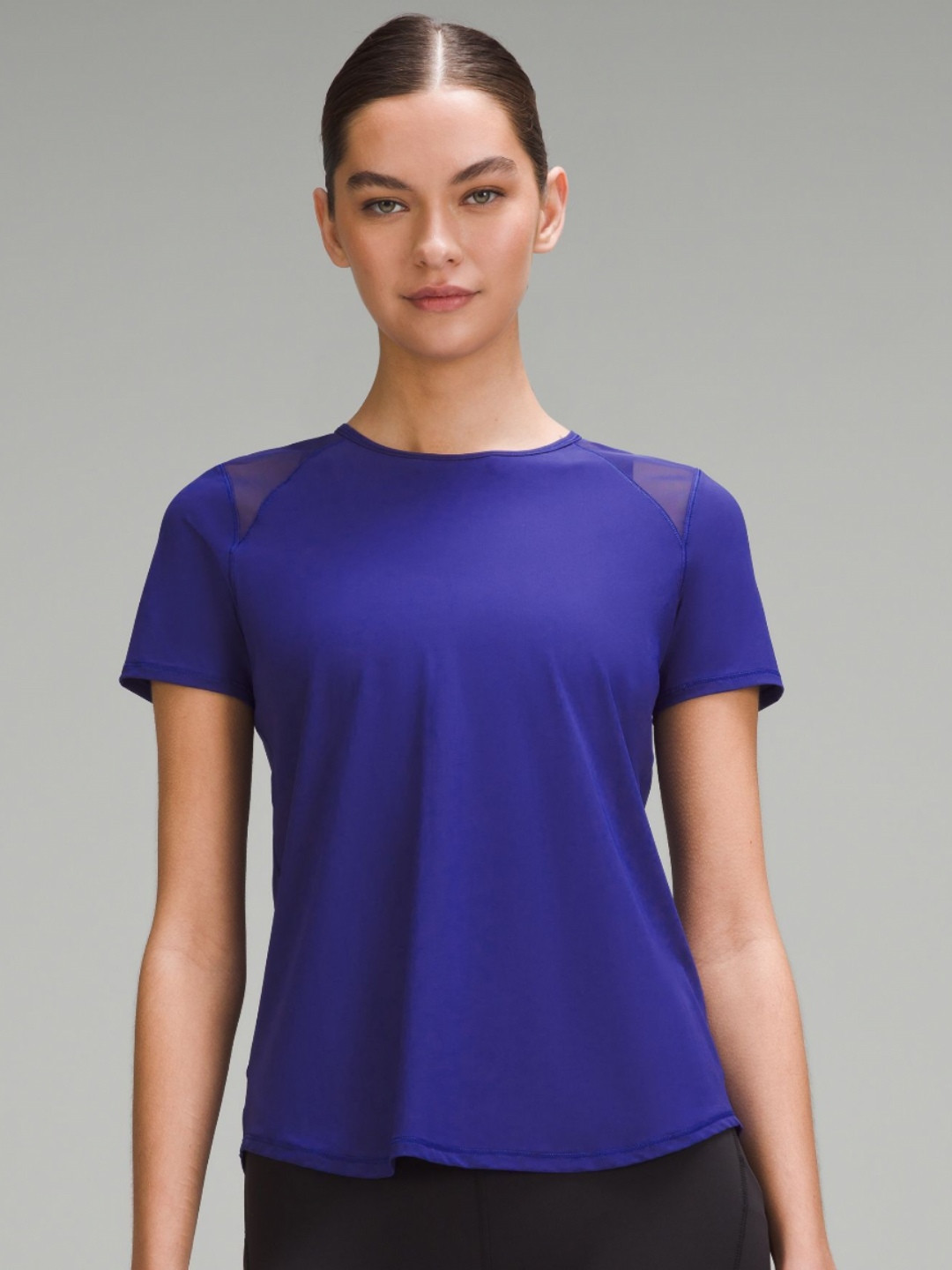 appulse Women's Shorts Sleeve Mesh Shoulder Sports T-shirt