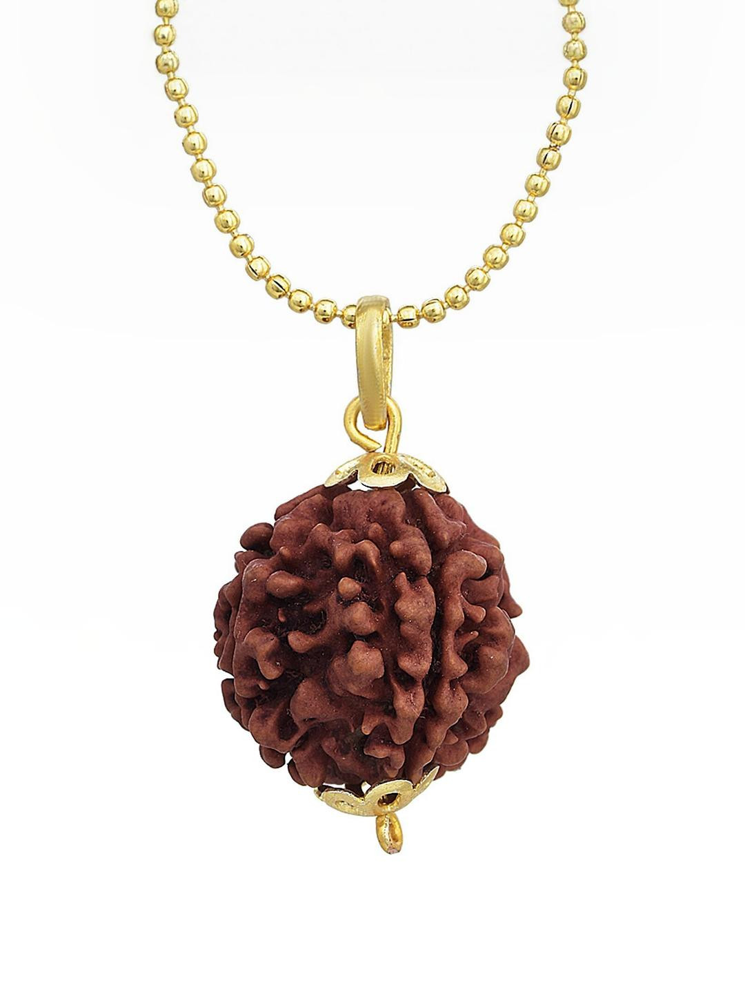 Divine souvenirs Unisex Wood Rudraksha Pendant with Chain