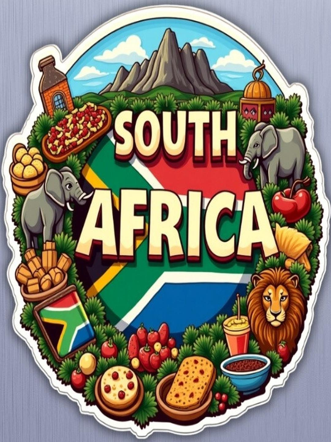 South Africa Country Theme Souvenir Wooden Refrigerator Stylish Fridge Magnet