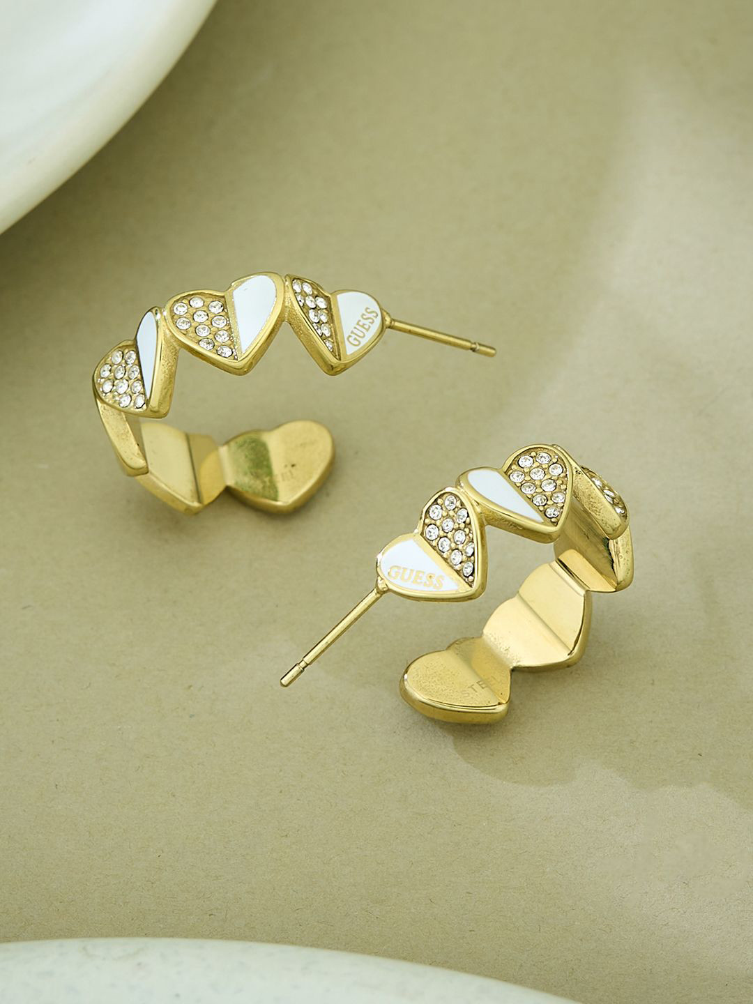 Women Lovely Gold-Plated Stainless Steel Earrings