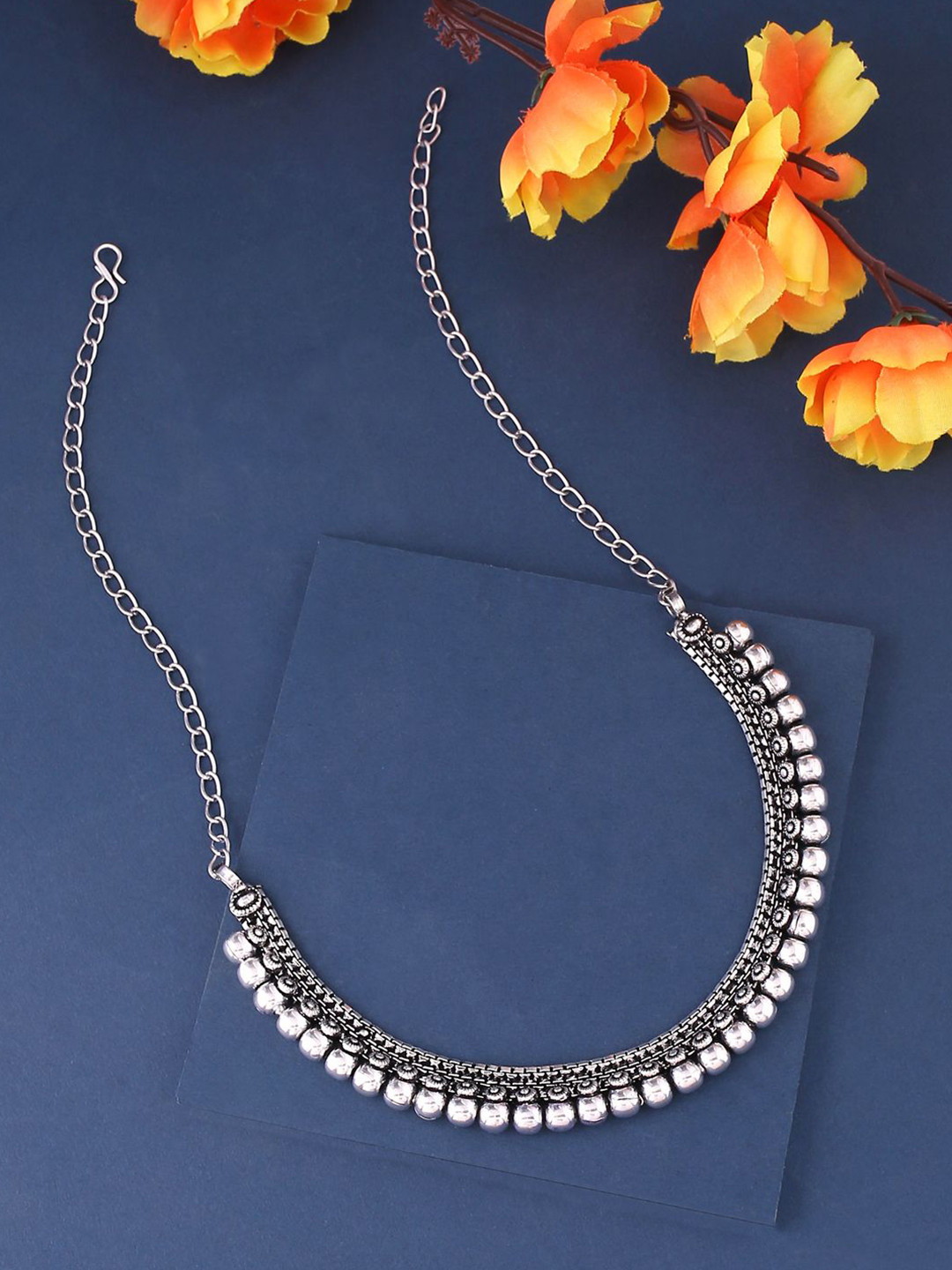 Sangria Silver-Plated Oxidized Necklace