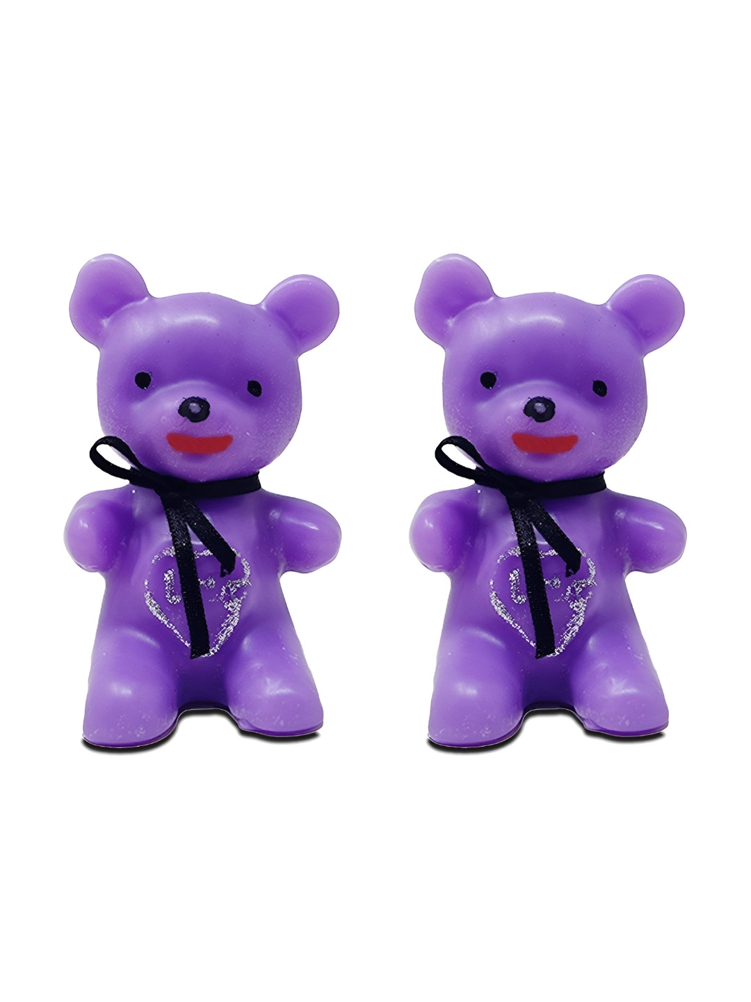 PEEPALCOMM Cute Teddy Bear 2Pcs Smokeless Scented Solid Cartoon Regular Pillar Candles