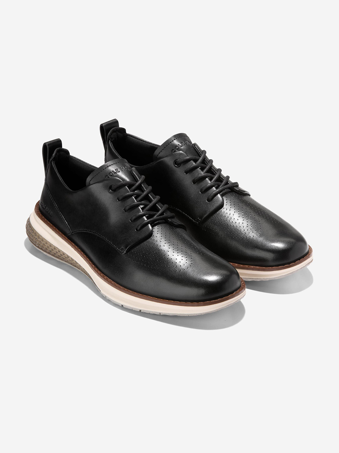 Cole Haan Men ORIGINALGRAND ENERGYWEAVE PLAIN TOE Black Derby Shoes