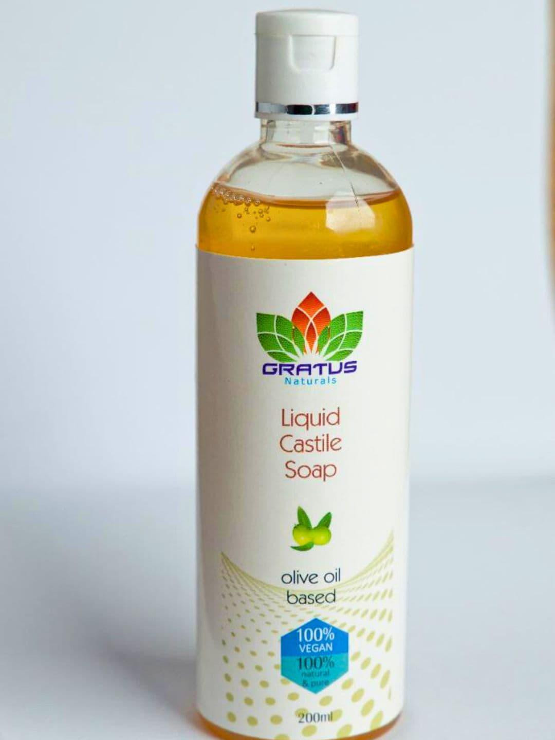 Gratus Naturals Unisex Liquid Olive Oil Based Castile Soap for Face, Skin and Hair-200ml
